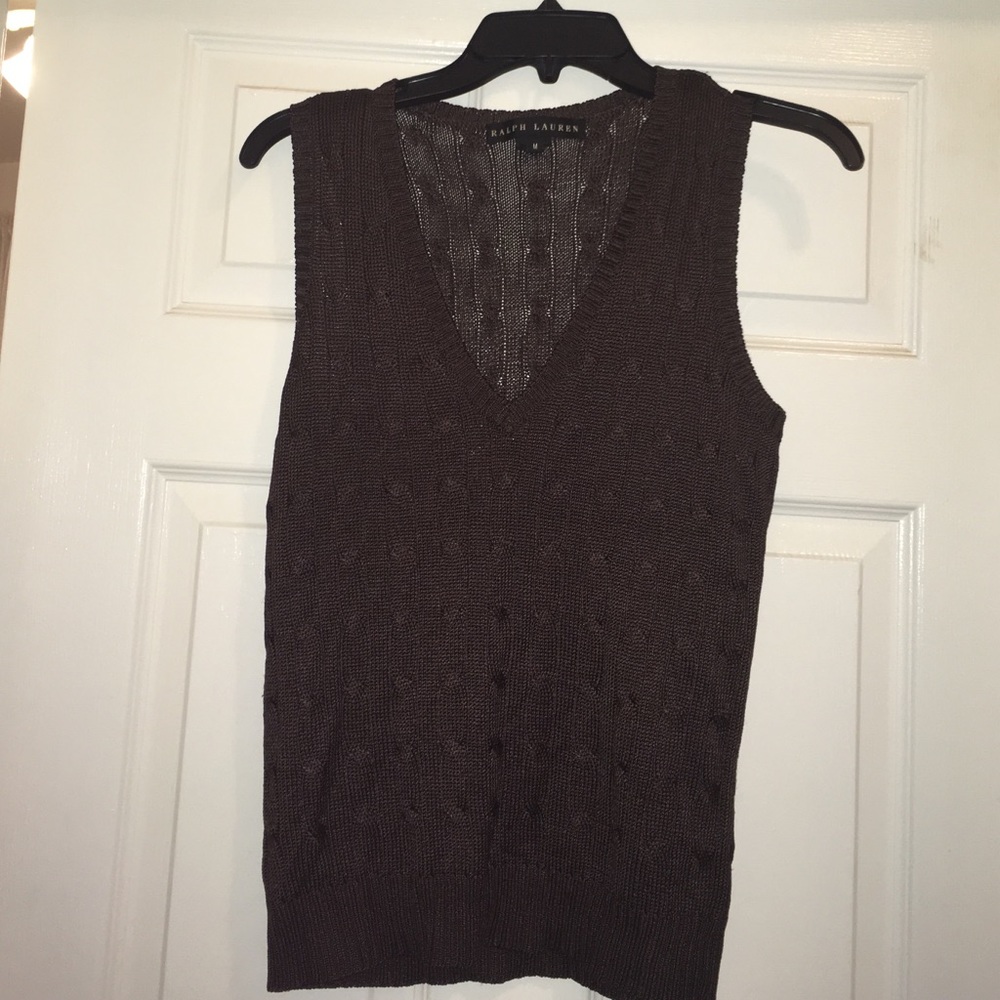 Dark Brown Ralph Lauren Knit Vest